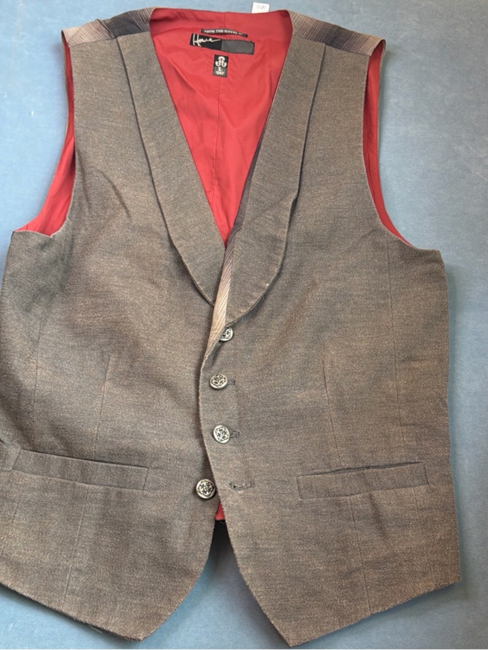 Vintage House of Howe Brown Men's Waistcoat with Red Lining
